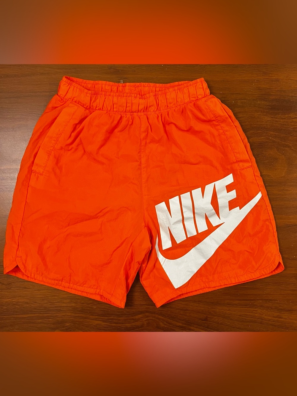 Nike Boys Orange Sportswear Woven Shorts Size L Large NWOT Brand New